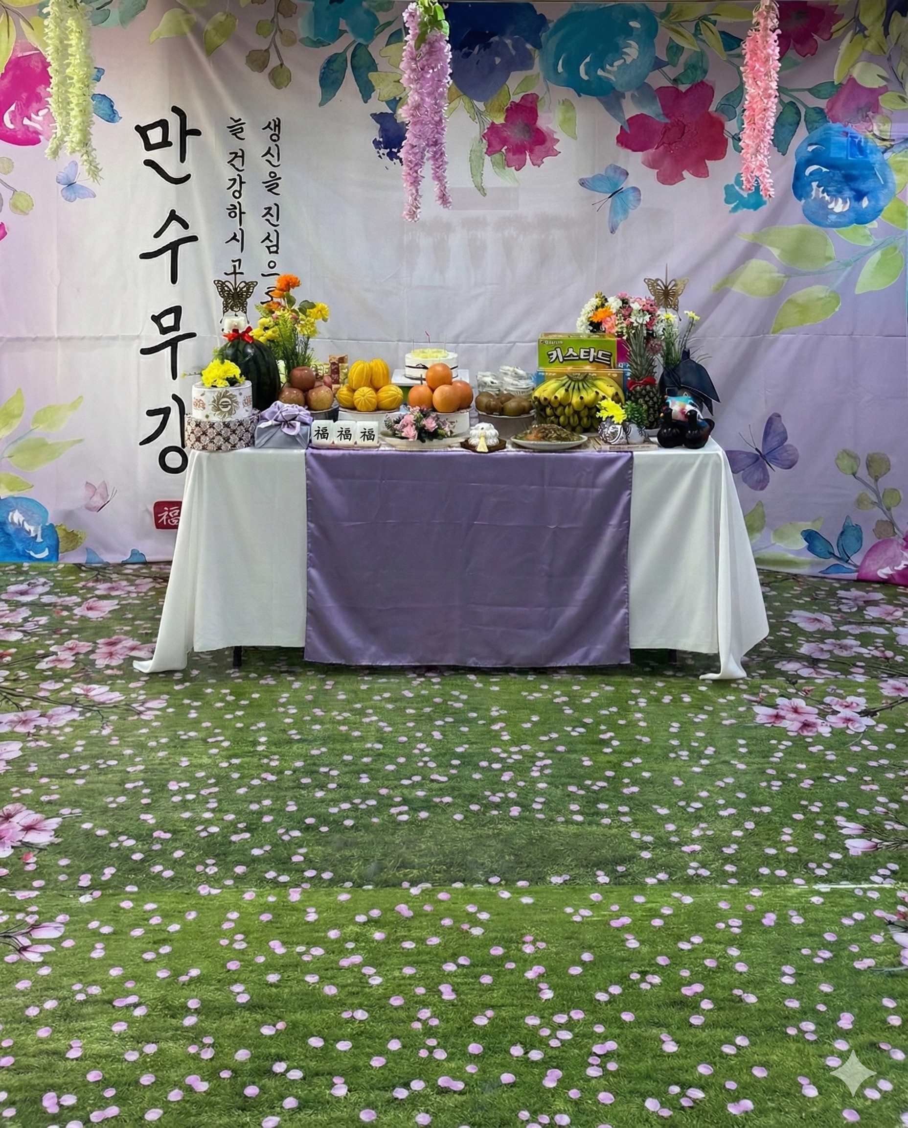 꽃무늬 바닥장식